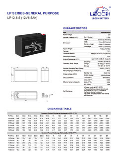 SLA BATTERIJ LEOCH 12V - 6.5AH