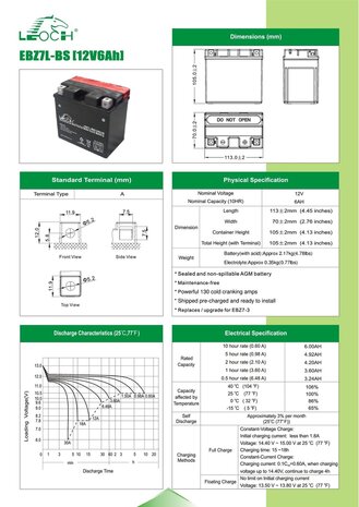 Leoch motobatterij EBZ7L-BS